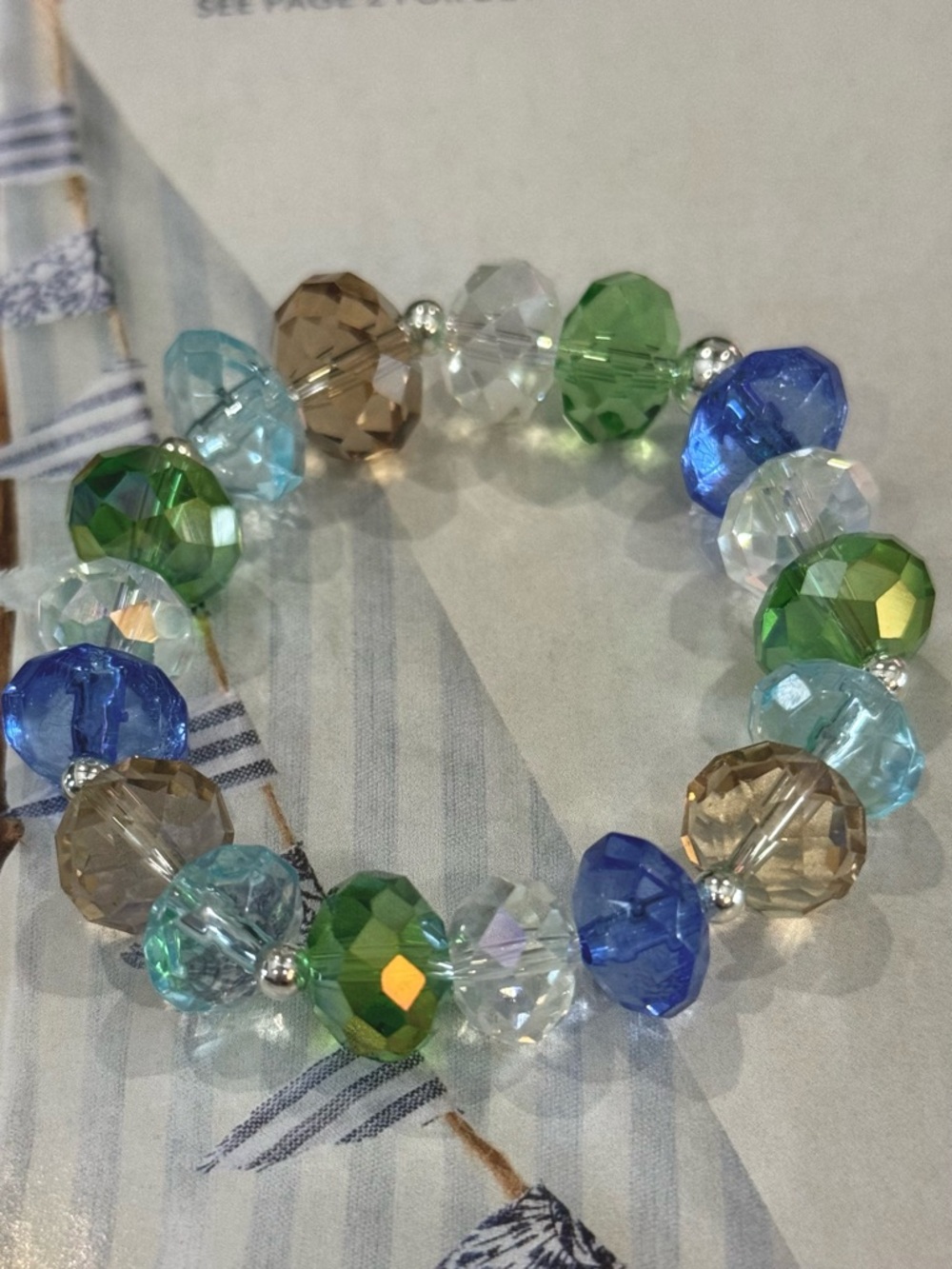 Hand Crafted Seaside Hydro Quartz Crystal Beaded Bracelet